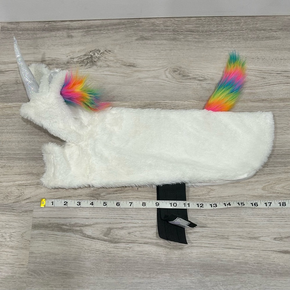 White Rainbow Unicorn Pet Dog Halloween Costume Size M Medium Breed - Picture 2 of 7